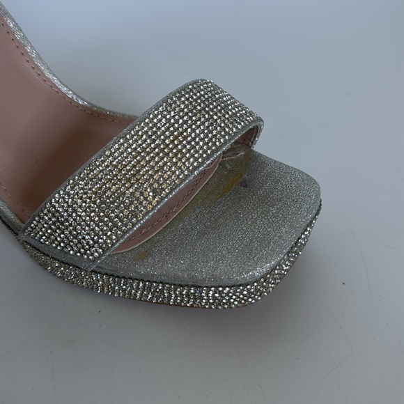 Delicacy Silver rhinestone sandal stiletto heel shoes - Picture 8 of 11